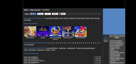 ROM-Archive stellen zahlreiche Retrospiele zum Spielen auf Emulatoren zur Verfügung - illegal. Quelle: coolroms.com