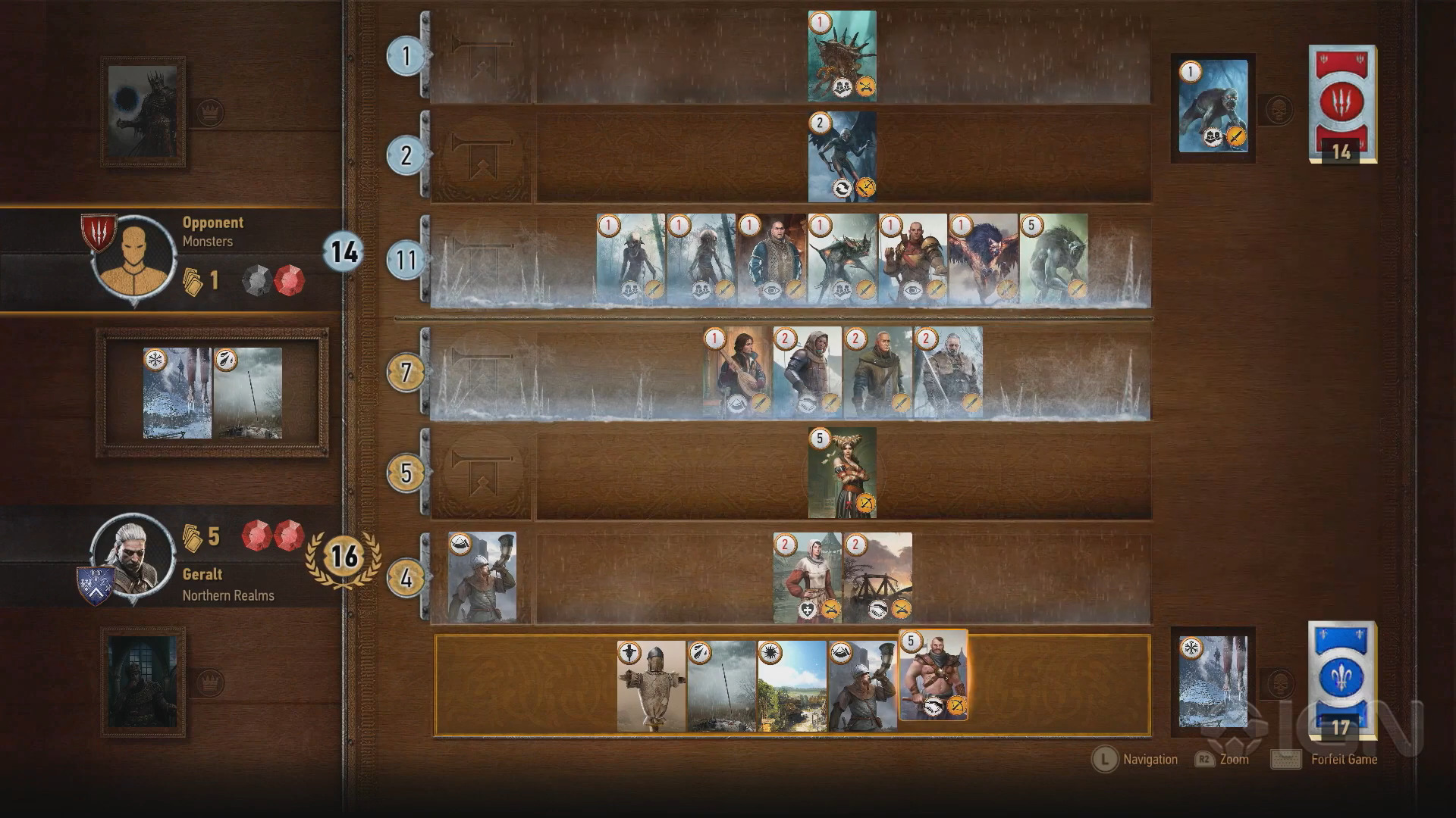 Gwent in The Witcher 3, 2015. Screenshot: Hannah Puchelt.